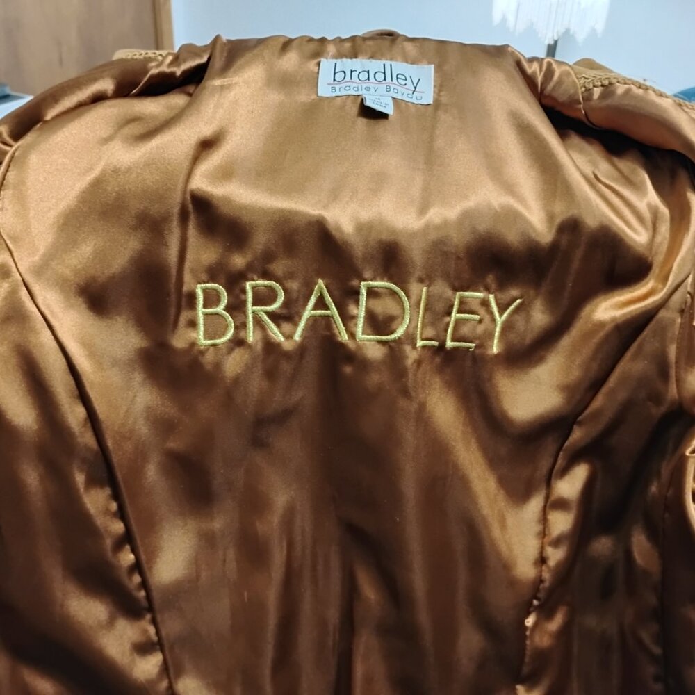Bradley Bayou suede & leather dress coat               MED Like new - Picture 3 of 6